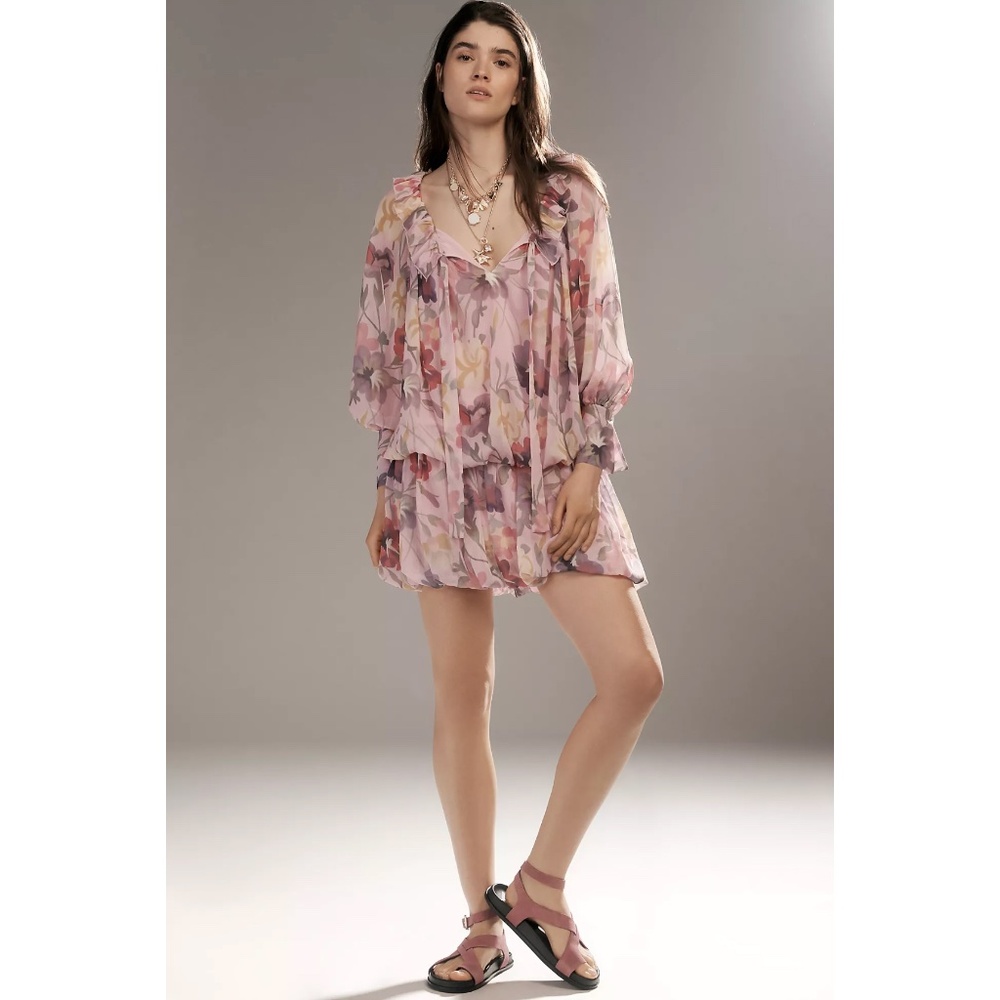 ANTHROPOLOGIE Mare Mare Long-Sleeve Mini Dress - Size Medium, NWT ($168 Retail) - Picture 2 of 8